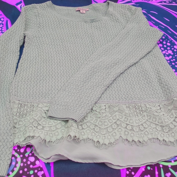 Lucky Brand Tops - Lucky Brand Longsleeves Lace Hem Knitted Women's T